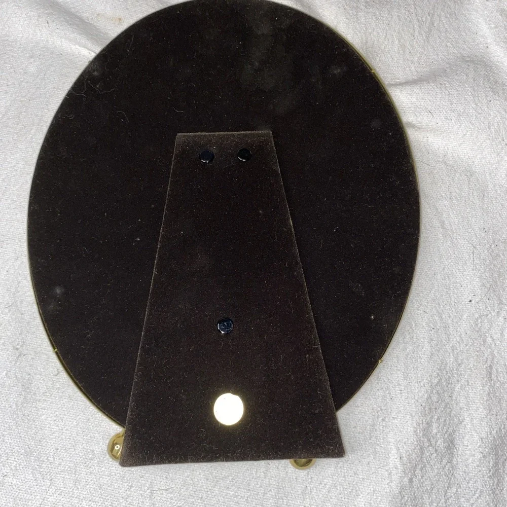2 Solid Brass Oval Pictures Frames. One 5x7